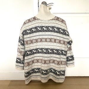 Maglia Donna turtleneck long wool fur angora sweater, Size Large